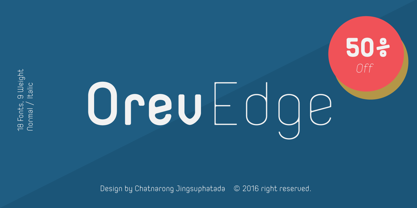 Пример шрифта Orev Edge Extra Light Italic